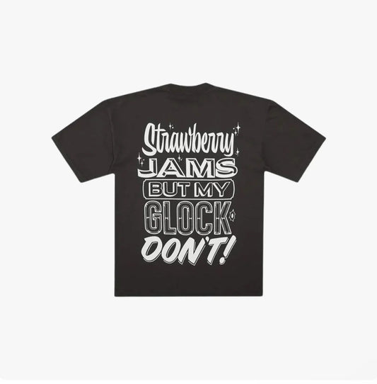 Strawberry Jams But My Glock Don't Vintage Black Rcade T-Shirt