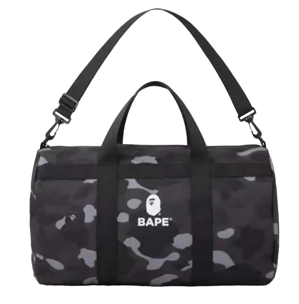 BAPE A Bathing Ape Duffle Bag Black Camo