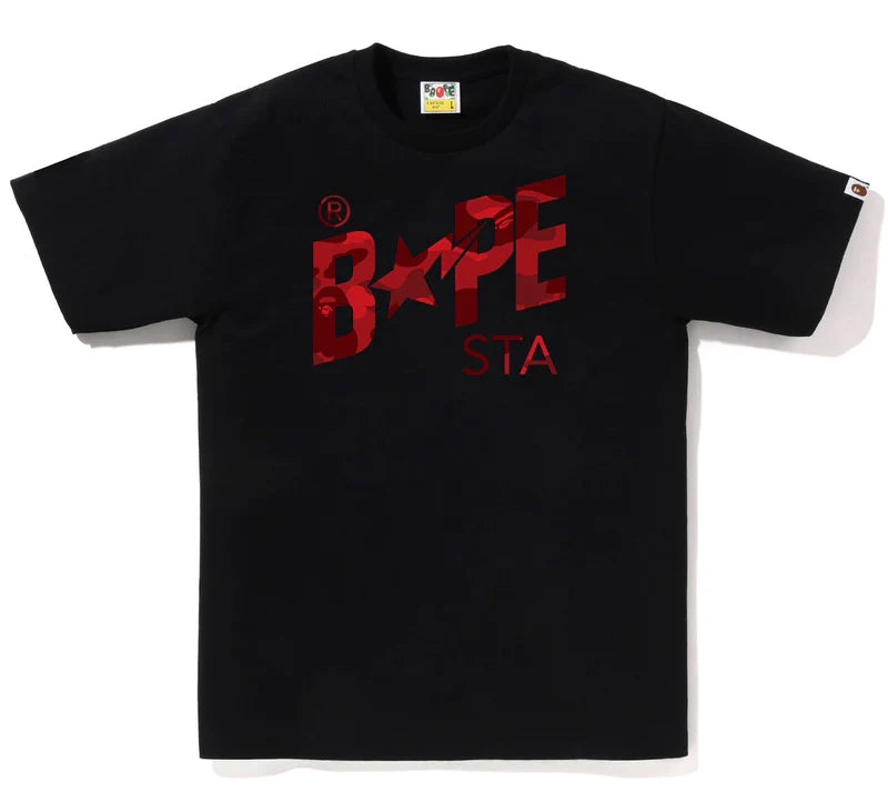 BAPE Color Camo Bape Sta Logo Tee Black/Red