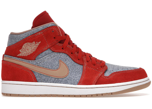 Jordan 1 Mid Denim Red - Used