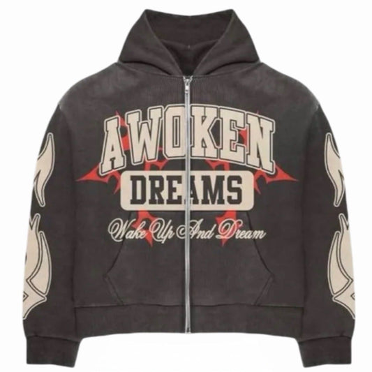 Awoken Dreams Wake Up And Dream Zip Up Black
