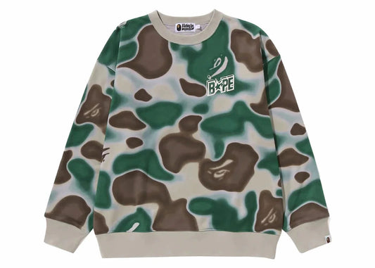 BAPE Liquid Camo Bape Sta Relaxed Fit Crewneck Olivedrab