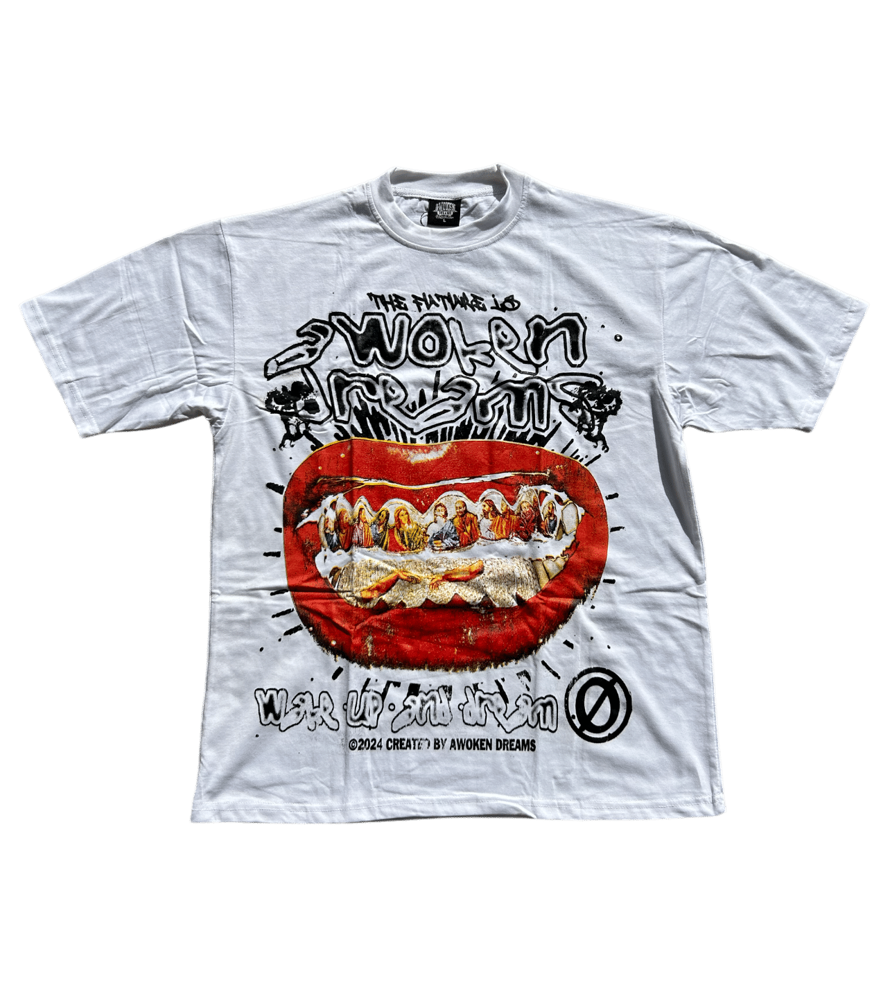 Awoken Dreams Mouth Jesus Tee - White