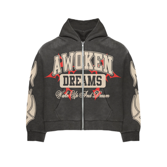 Awoken Dreams Wake Up And Dream Zip Up Black