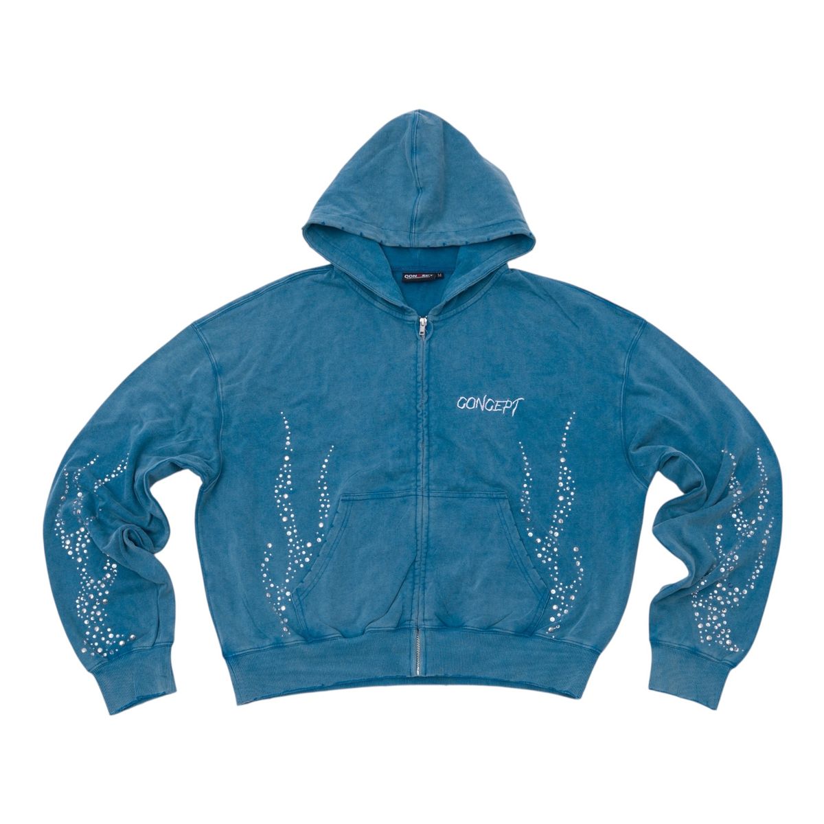 Concept "Flames" Hoodie Teal Wash