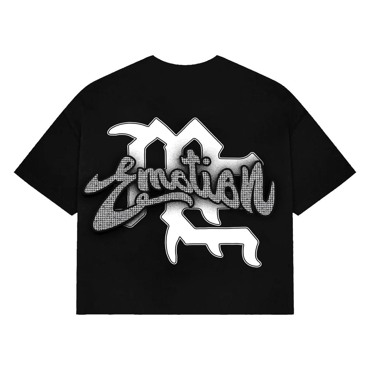 Mixed Emotions Black 'Rhinestone' Cropped Tee