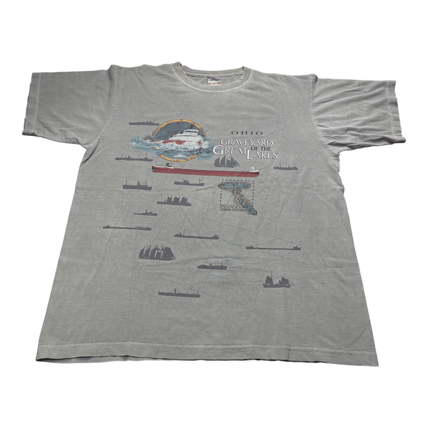 Vintage Ohio Graveyard of the Great Lakes T-Shirt - Used/Worn
