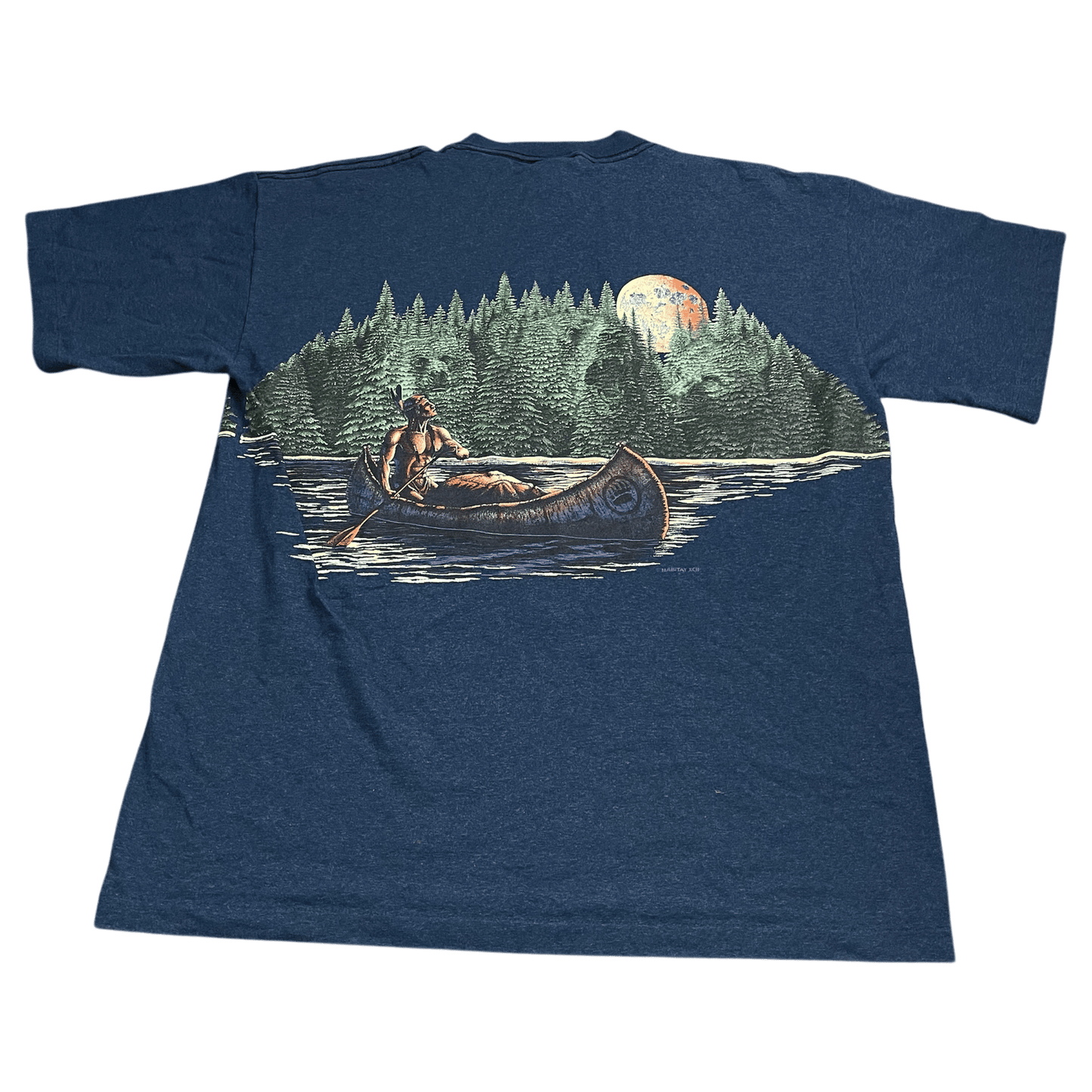 Vintage 1992 Native American Canoe T-Shirt - Used