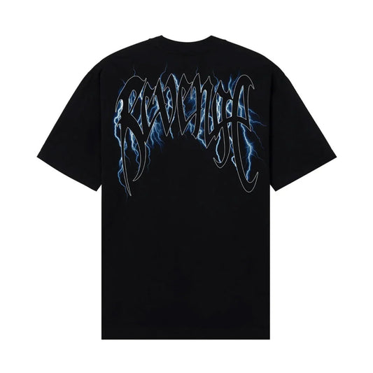 Revenge Blue Lightning Arch Logo Tee (Black)