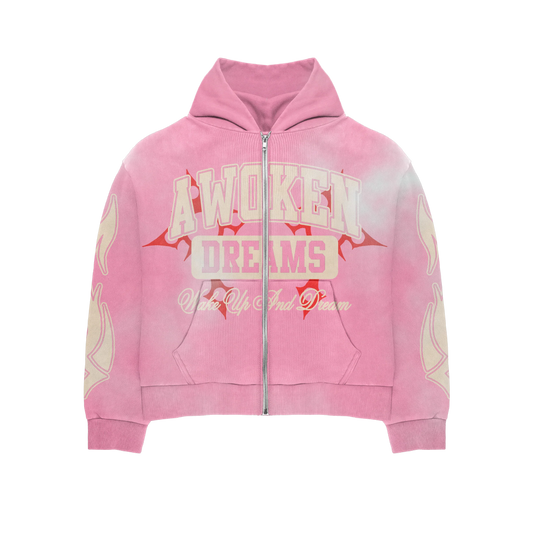Awoken Dreams Wake Up And Dream Zip Up Pink