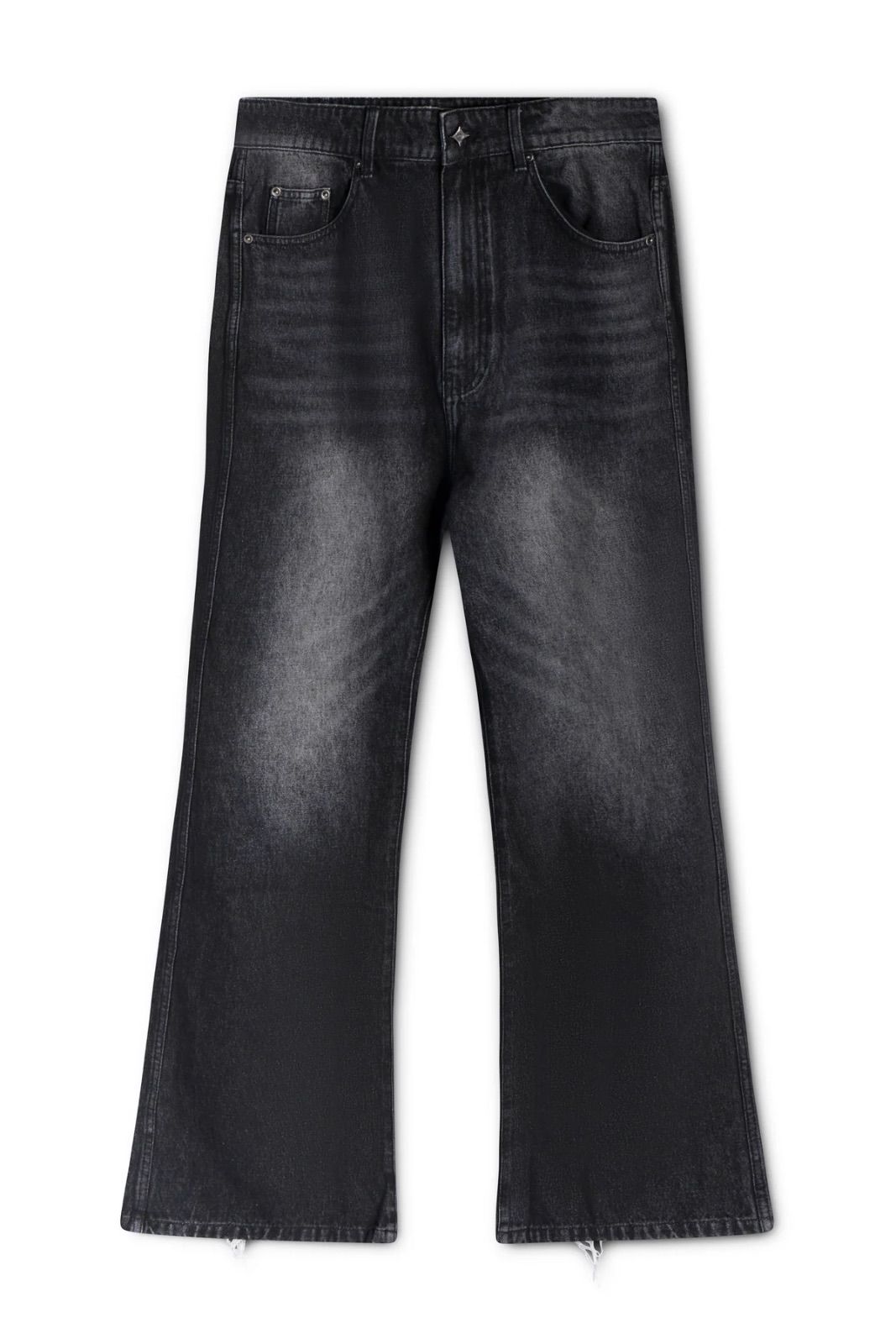 Crashed Studios Black Baggy Flare Denim