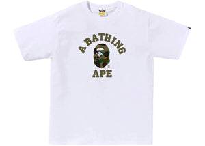 BAPE 1st Camo College Tee (SS26) White/Green