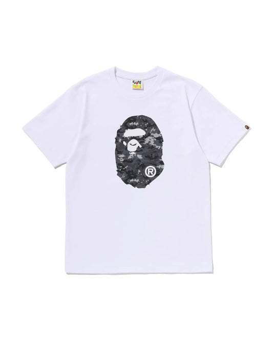 BAPE Multi Pixel Camo Ape Head Tee White Grey