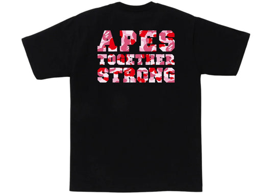 BAPE ABC Camo College ATS Tee Black/Pink