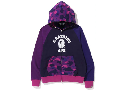 BAPE Color Camo Relaxed Fit Full Zip Hoodie Purple